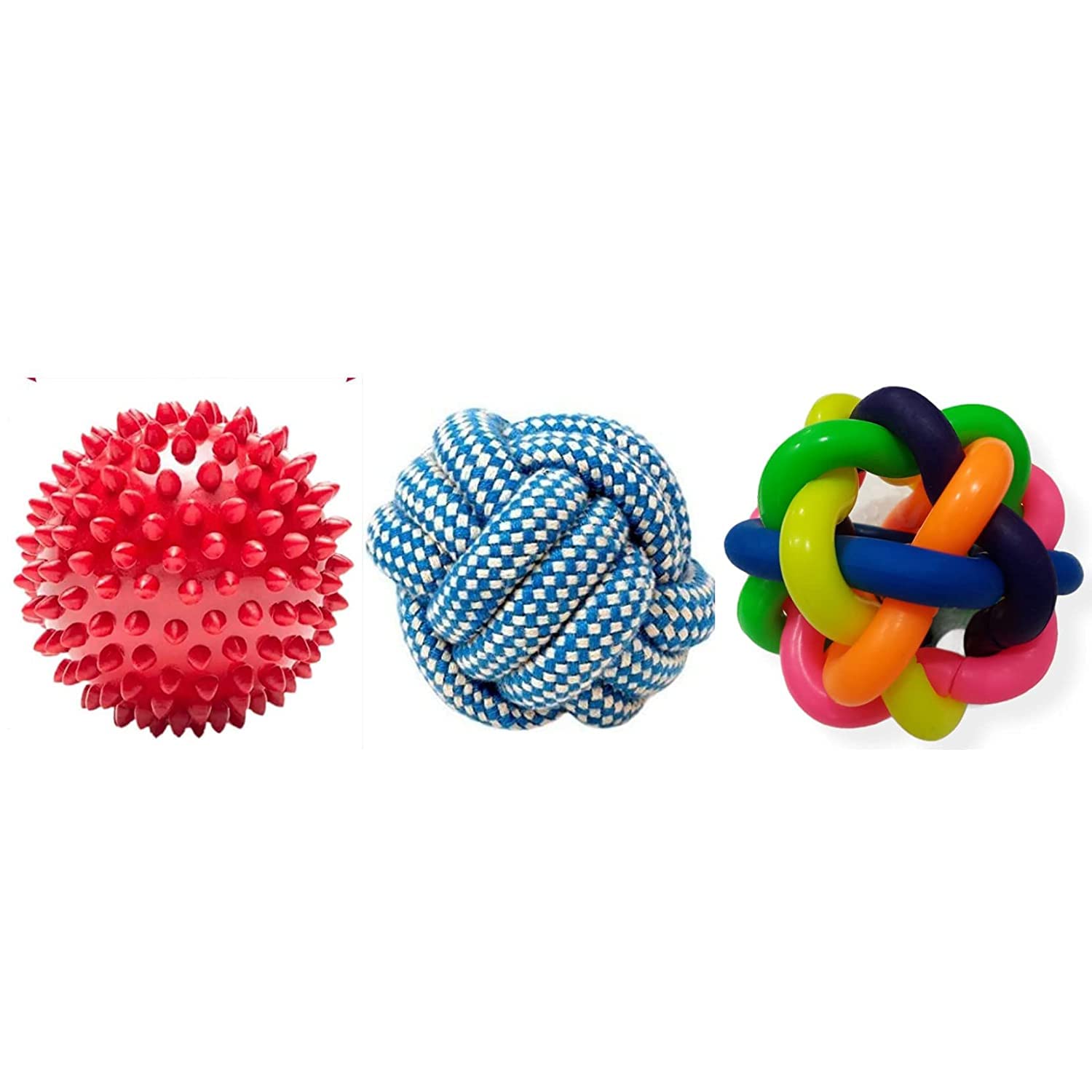 Pet Guard Dog Pet Ball Toy | Combo of 3 |Spike Teether Ball Toy, Rope Ball Toy 100 % Safe (B09TVZ3JCS) Amazon Price History, Amazon Price Tracker