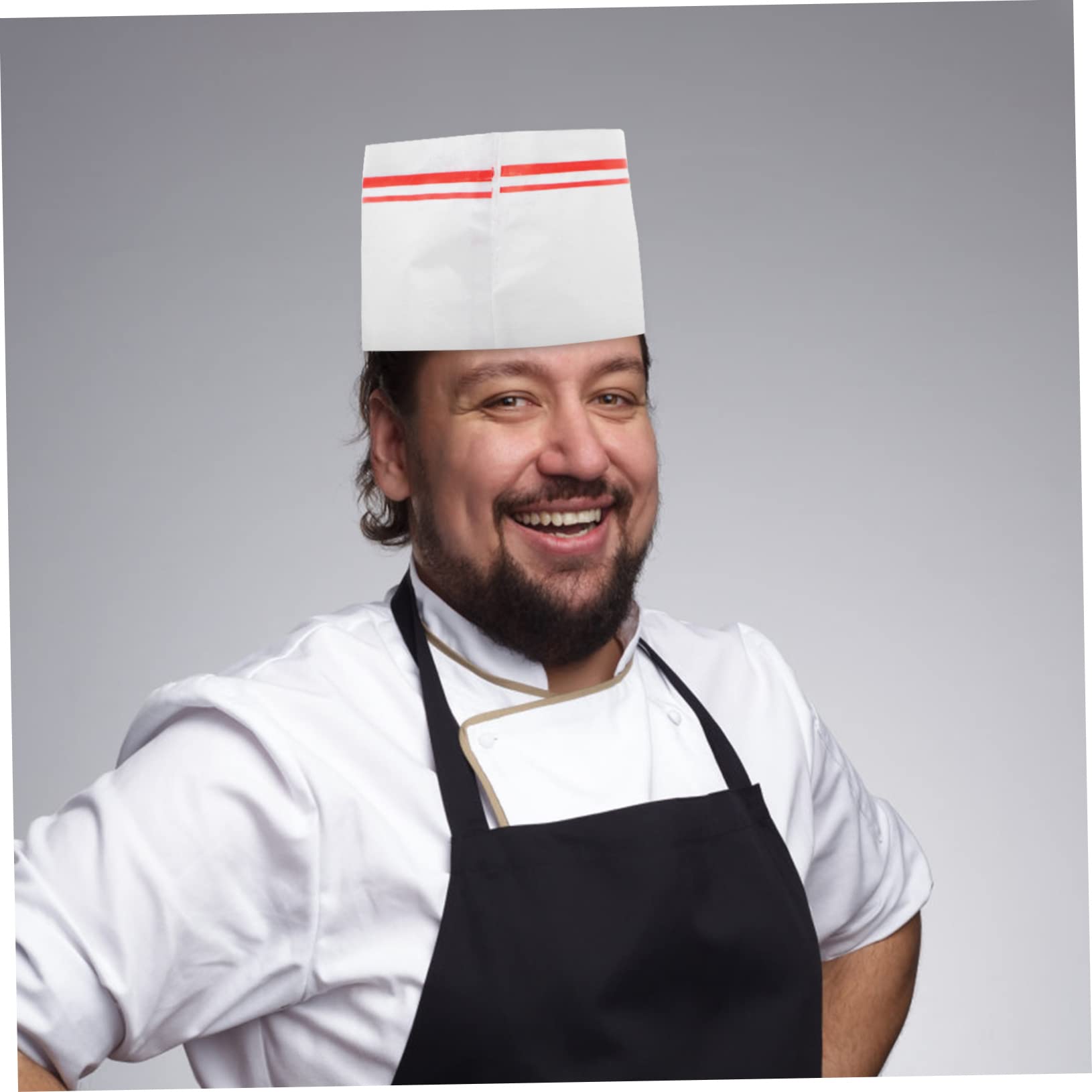 80piezas Sombreros De Papel para Chef Gorros De Cocina Desechables Borde para Restaurantes y Catering