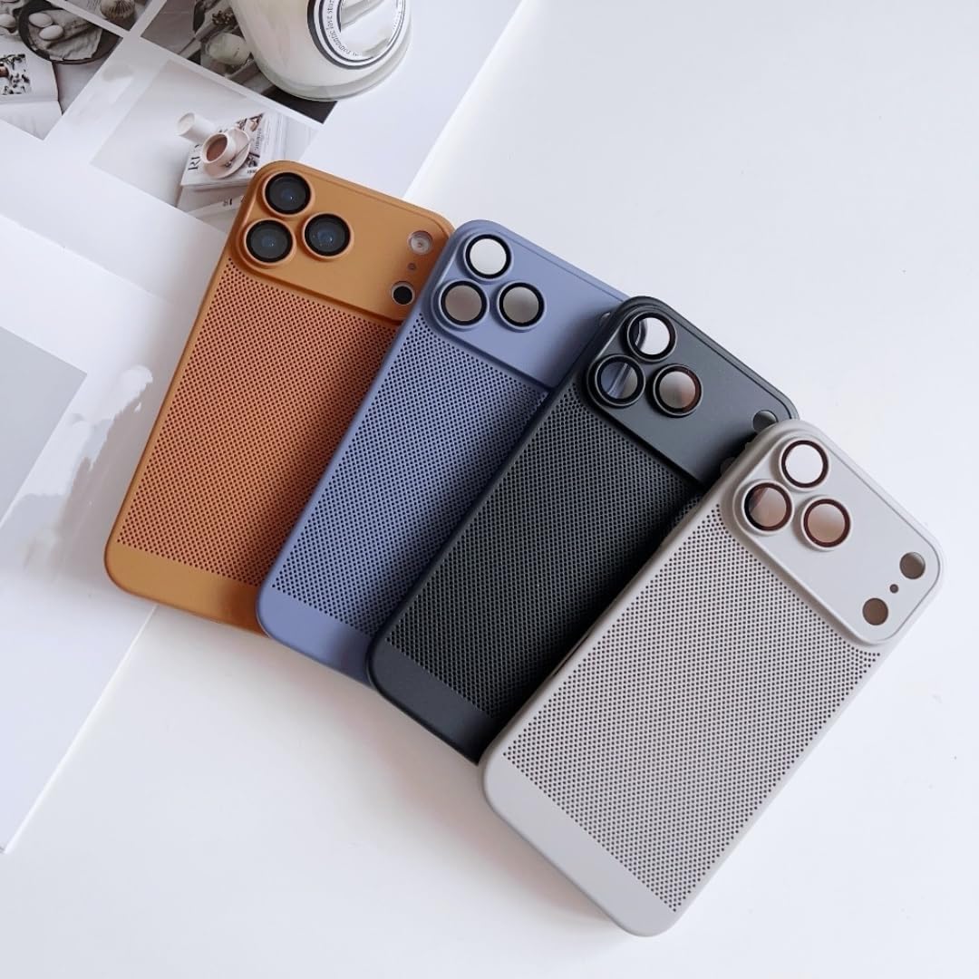 Funda Ultrafina de refrigeración y disipación de Calor para iPhone 17 16 12 15 13 14 Pro MAX Plus 17pro 17, Transpirable (para iPhone 14Pro MAX/Negro)