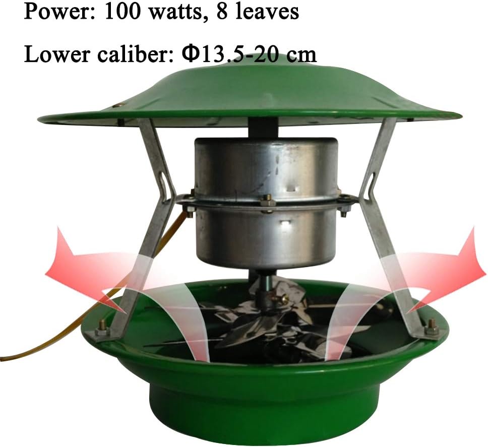 Chimney Smoke Evacuator, Chimney electric smoke extractor, Rooftop Inducer Fans, roof induced draft fan, Chimney vacuum cleaner,100 watts 8 leaves