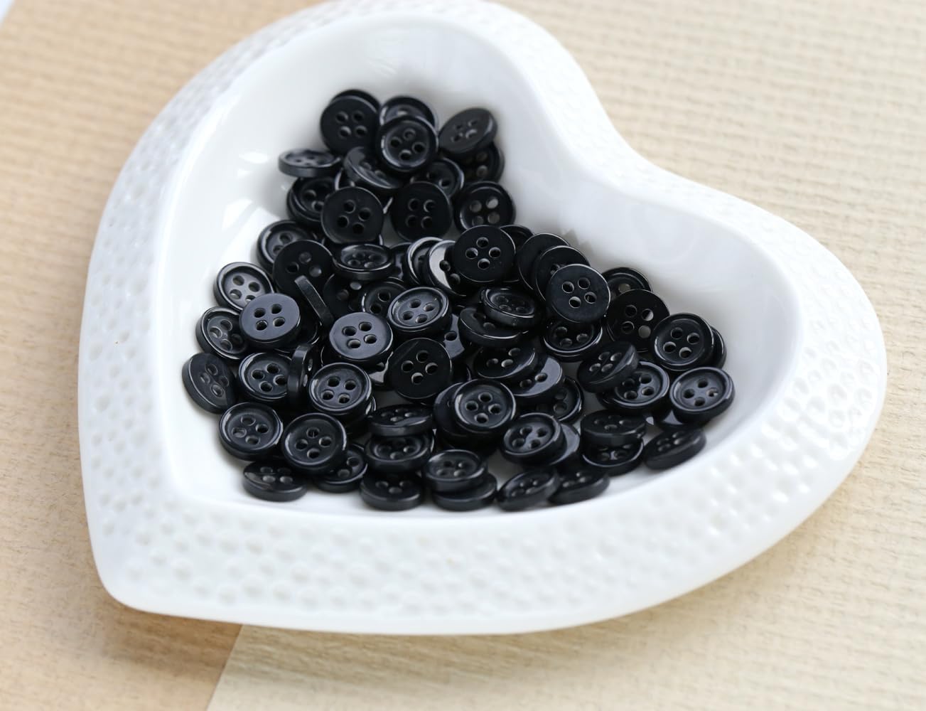 150pcs 9mm (0.36 inch) Mini Size Black Buttons for Sewing 4 Holes Small Button for Garments Sewing or DIY Crafts Scrapbooking