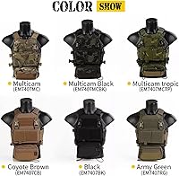 Vista 6 de EMERSONGEARS Chaleco táctico Molle 500D, chaleco de corte láser táctico de liberación rápida modular para revista, FCSK CQC MK3, mochila para caza