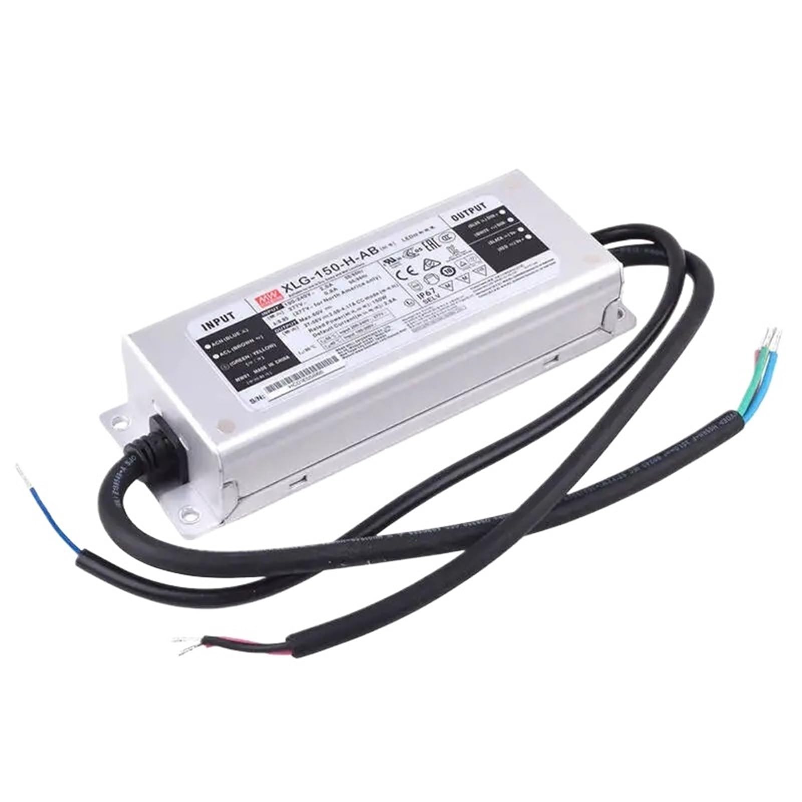 XLG-150-H-AB Modo de potencia constante Controlador iluminación LED Función PFC 3 en 1 Atenuación AC-DC A prueba agua IP67