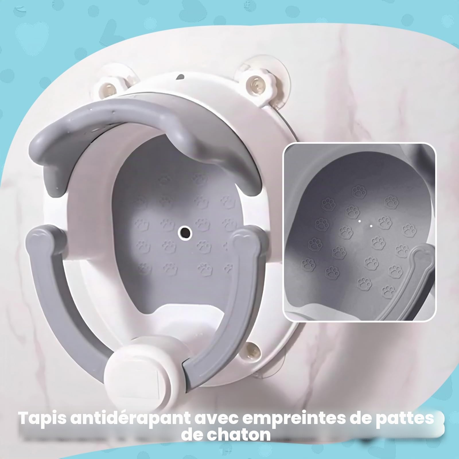 Siège de bain pour bébé dès 6 mois, siège antidérapant avec ventouses, accoudoirs ajustables, siège sécurisé pour baignoire et douche, libère les mains des parents