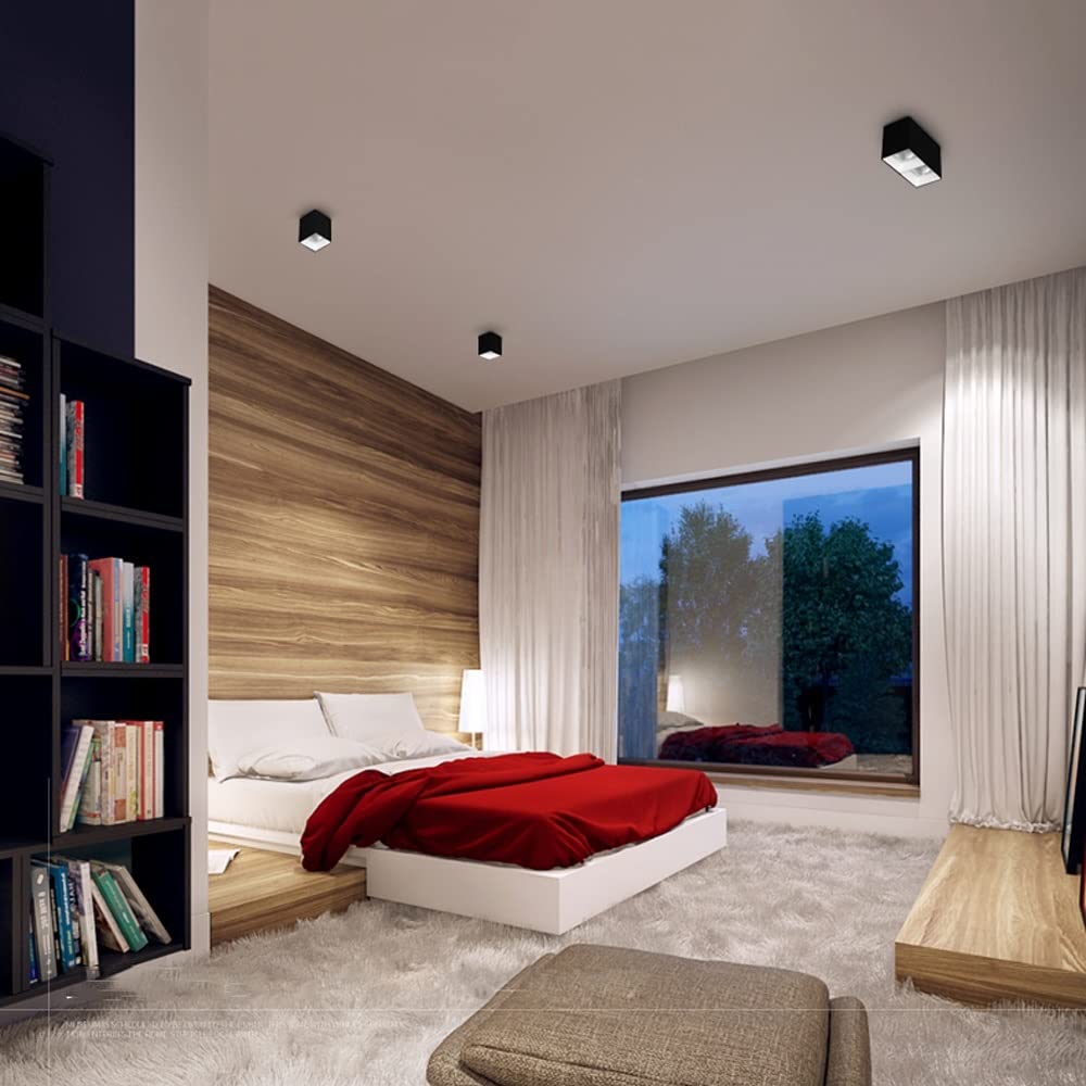 Faretto LED, apparecchio di Illuminazione da soffitto per Interni a 2 luci da 20 W, Rettangolare per Cucina, Soggiorno e Camera da Letto, faretti a Binario Fisso/Lampada d'accento/