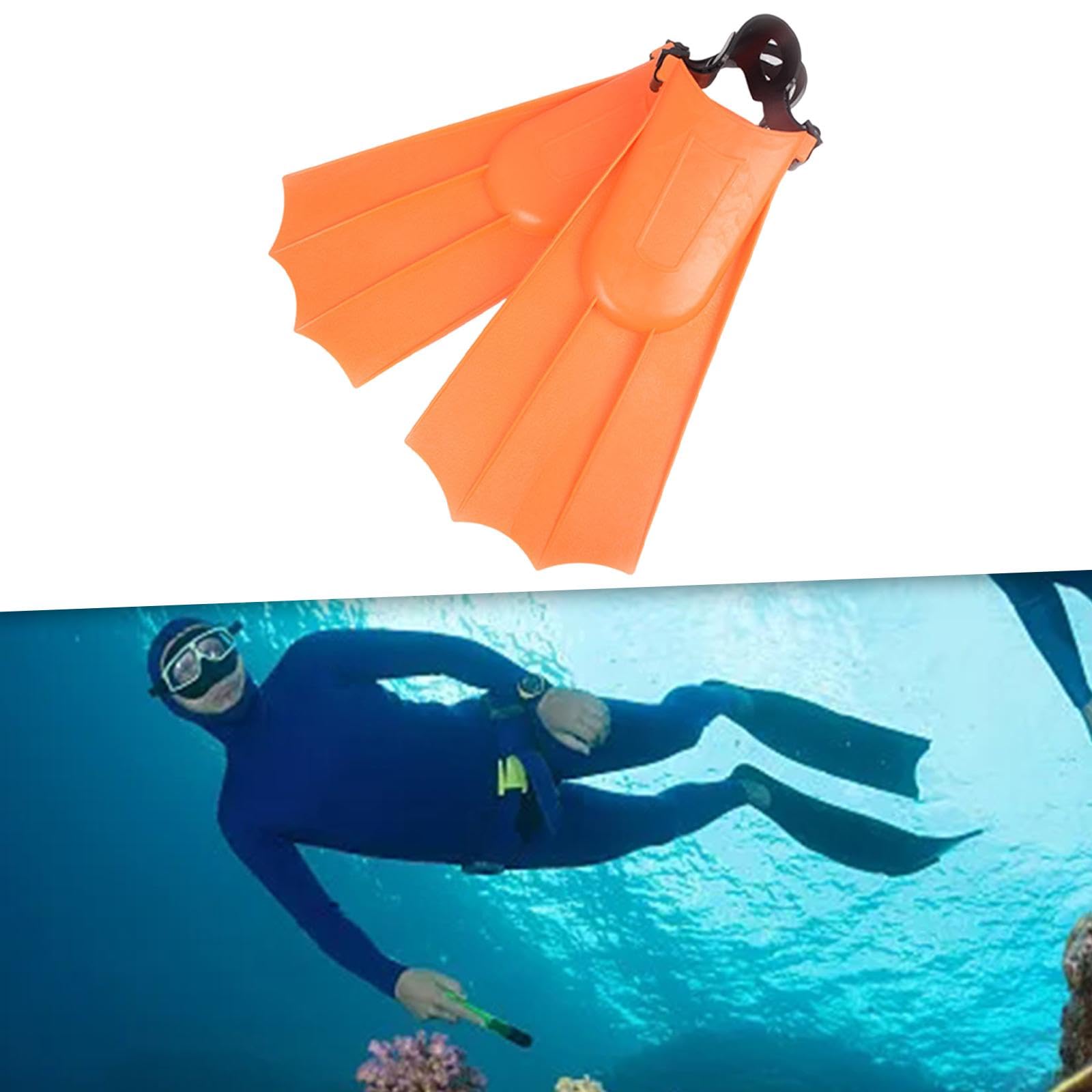 Diving Flippers for Exploration, Orange 40 to 44