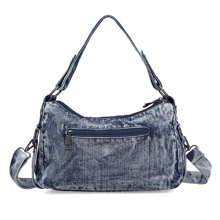 Washed Denim Purse for Women Shoulder Bag Jeans Crossbody Messenger Bag Handbag Vintage Style Bag4