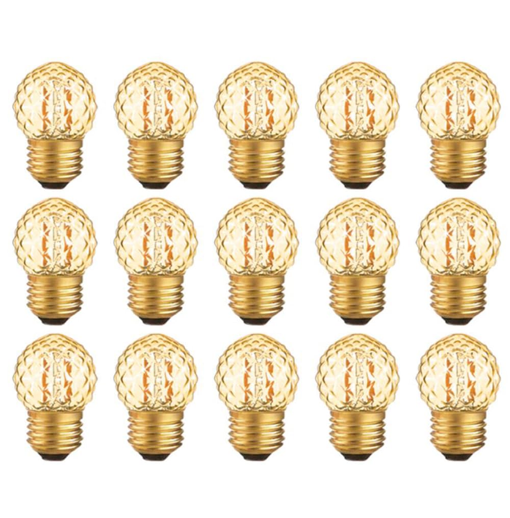 Złota odcień Edison Bulb G40 1W Dimmable LED Filament Globe Globe Pineasple Kształt 2200K E27 Dekoracyjna żarówka 15pcs
