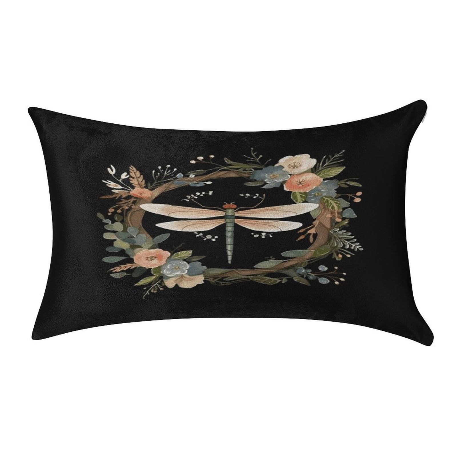 Btcowzrv Style Image Of Dragonfly In Wreath Pillow Cover Pillow Case Pillowcase