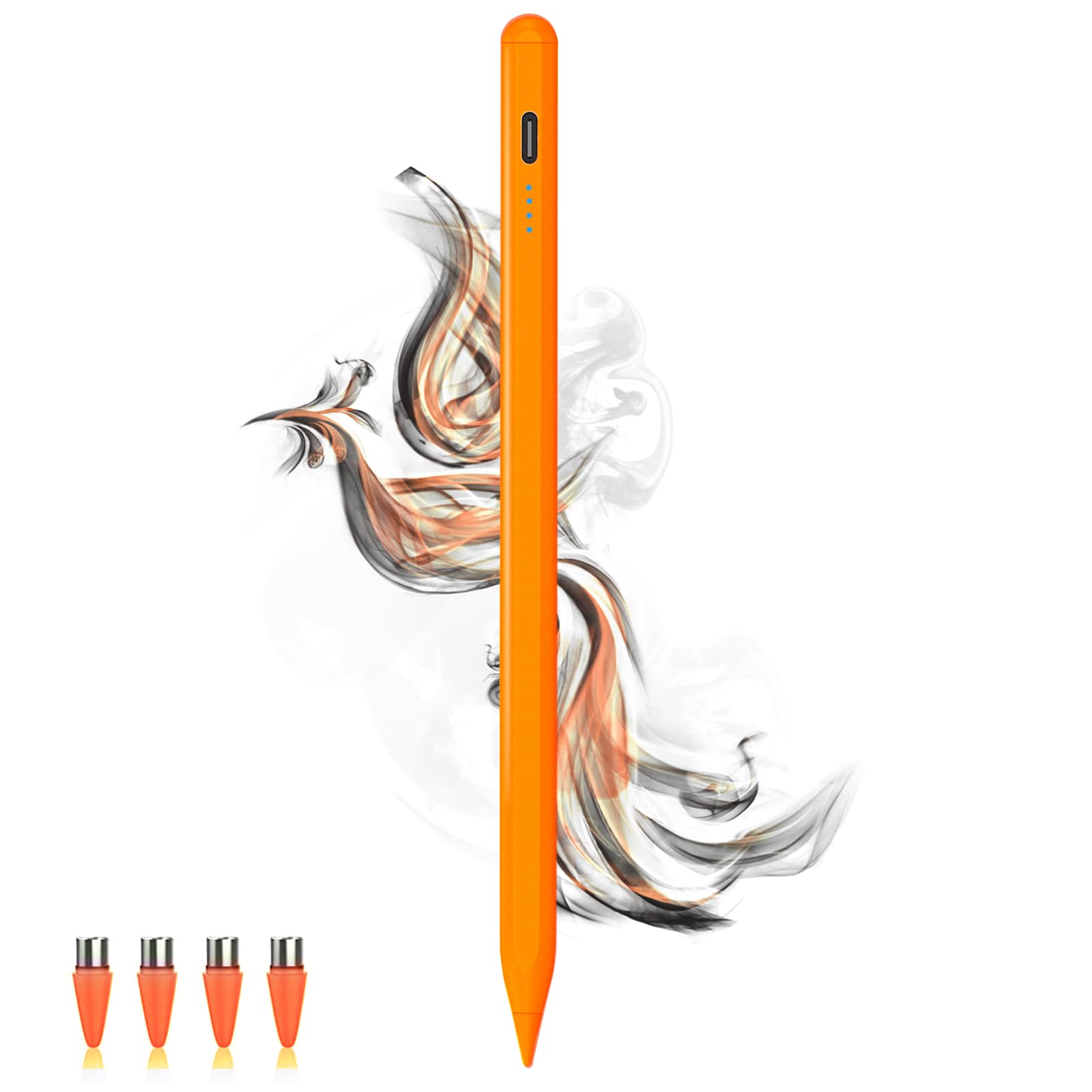 Lápices capacitivos para pantallas táctiles Power-Display Tablet Pen POM Tip Magnetic Digital Touch Pen compatible con iPhone/iPad/Lenovo/y otros dispositivos iOS/Android Smartphone y Tablet (naranja)