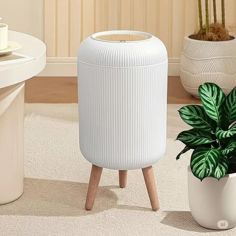 10 Ltr Plastic Waste Basket for Kitchen Dustbin with One Touch Press Open Lid | Office and Bathroom Dustbin Garbage Trash Can Bin | Esthetic Home Decor (Pack of 1)-image-34