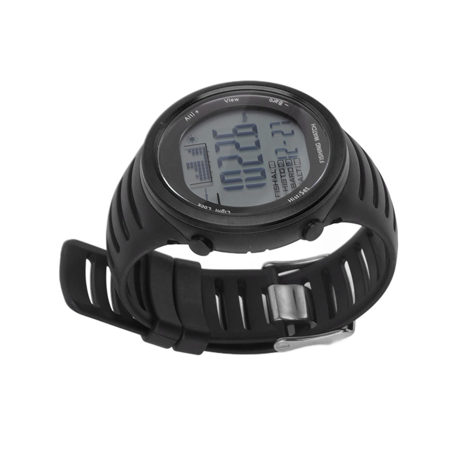 Reloj de Pesca, Termómetro, Correa Suave, Reloj Barómetro, Resistente Al Agua para Exteriores (Negro)