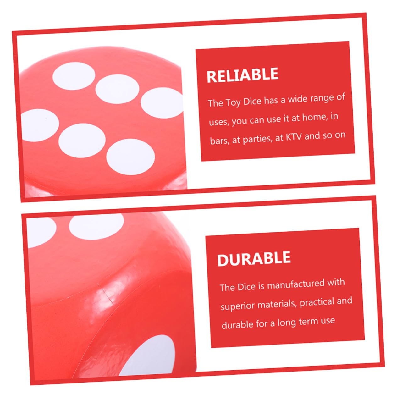 Juego Uno Gigante Dados de Juguete de Espuma, Rojo, Ligeros y Silenciosos, Fáciles de Leer, para Matemáticas y Fiestas