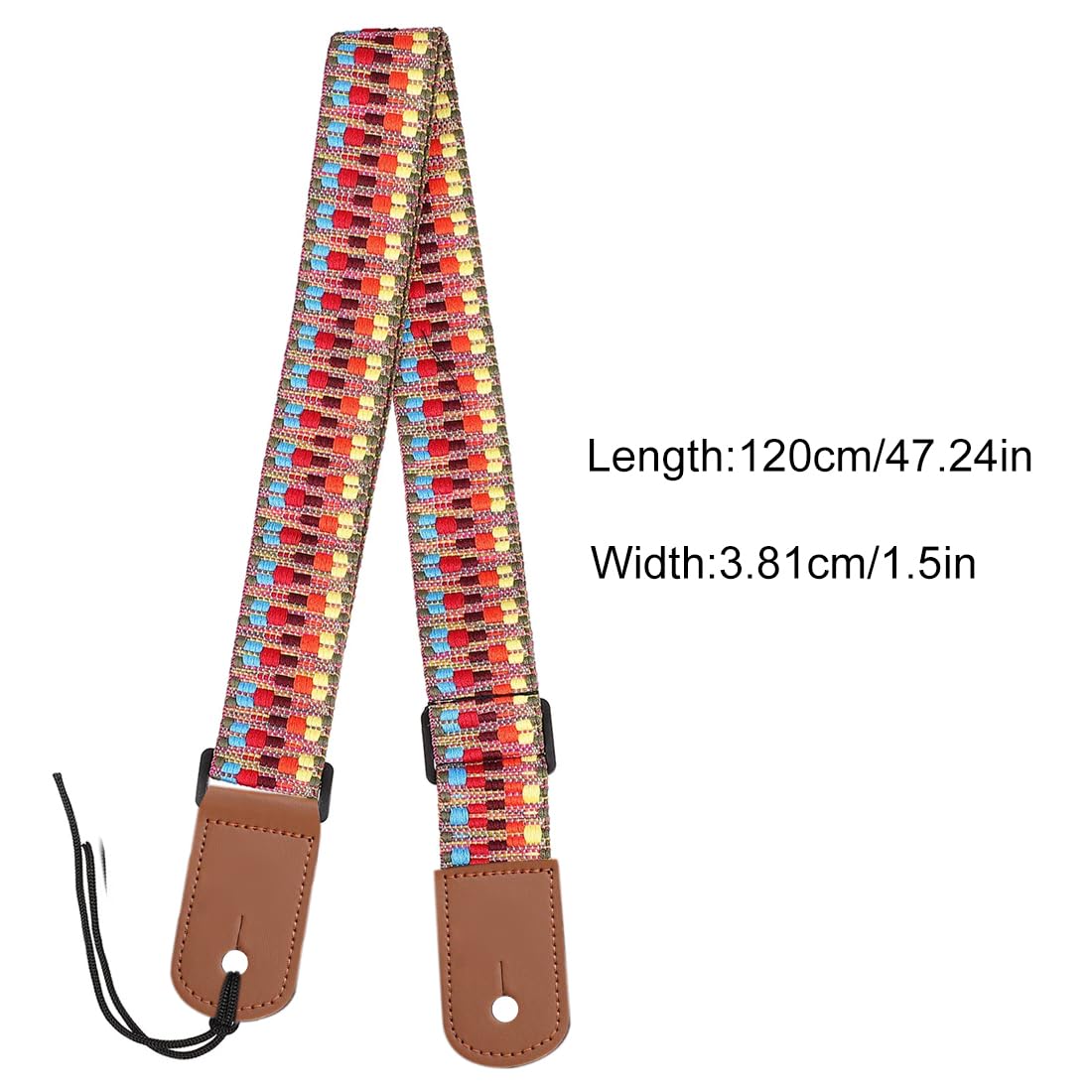 SJLAUX Ukulele Strap Bohemian Vintage Woven Guitar Strap Adjustable Banjo Strap Belt Uke Shoulder Strap for Tenor Soprano - Image 2