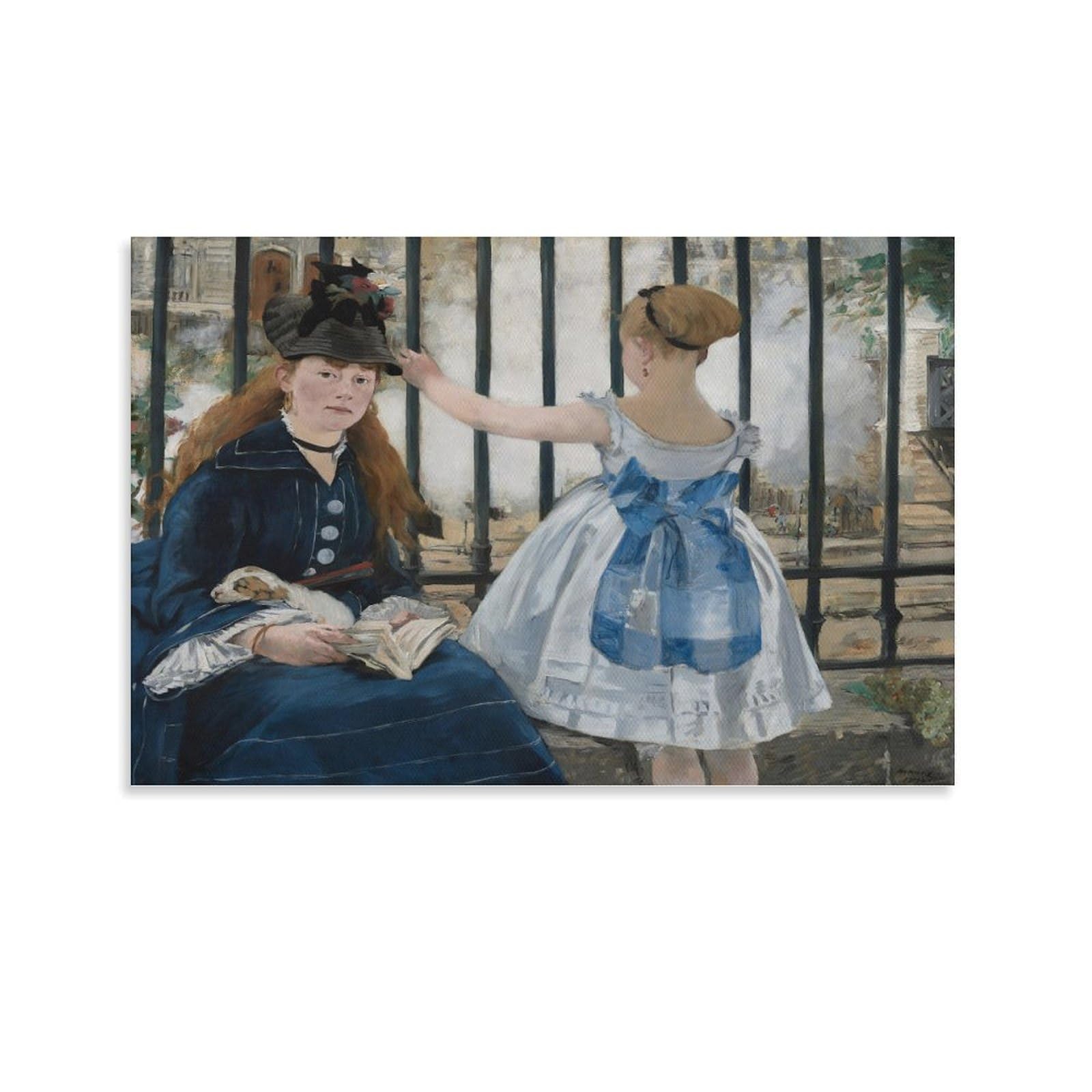 エドゥアール・マネ　複製画「鉄道」　額装　C　3643C エドゥアール・マネ 複製画「鉄道」 額装 C 3643C - メルカリ