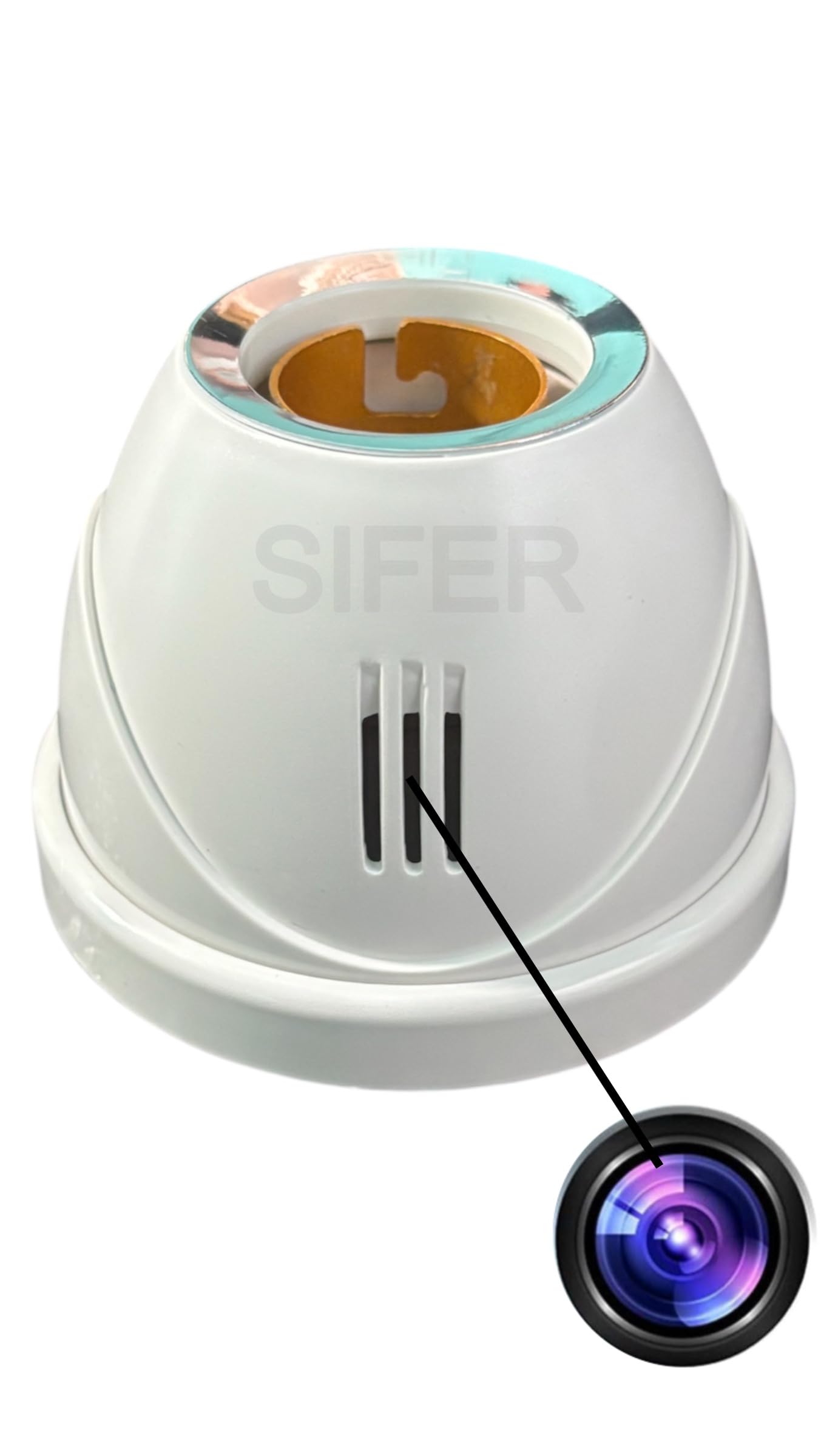 SIFER HD WiFi 1080P Spy Bulb Holder Camera Hidden Socket Camera Mini Security Secret Nanny Cam with Live Audio & Video Recording