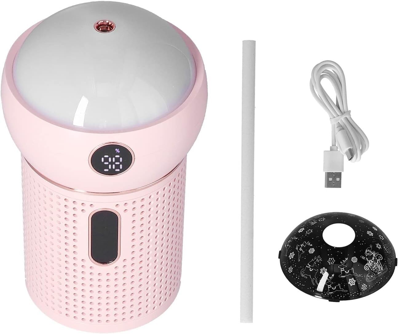 Humidificateur rose 630ml USB : solution air sec pour maison, chambre et voiture