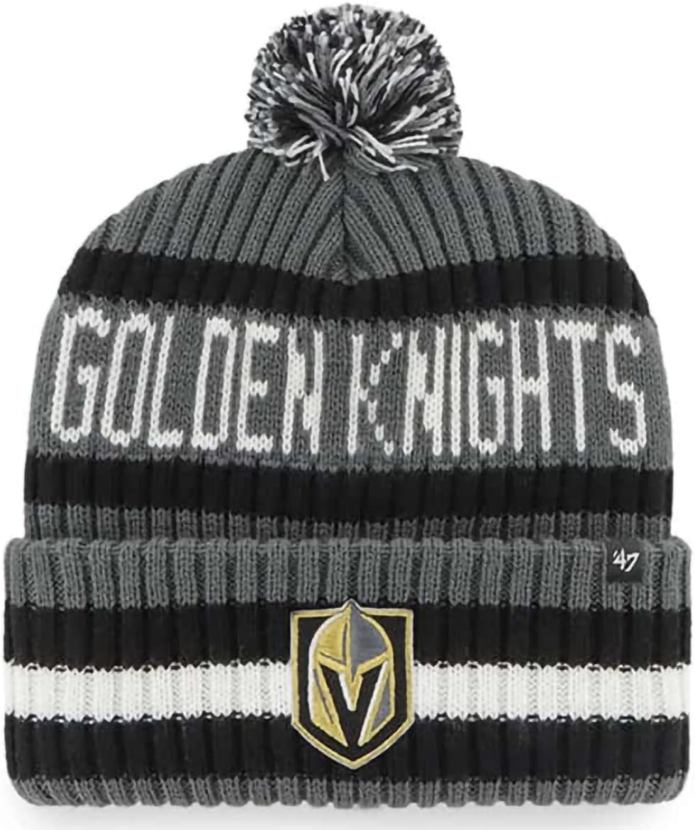 47 NBA Unisex-Adult Team Color Officially Licensed Primary Logo Bering Sport Knit Cuffed Pom Beanie Cold Weather Hat