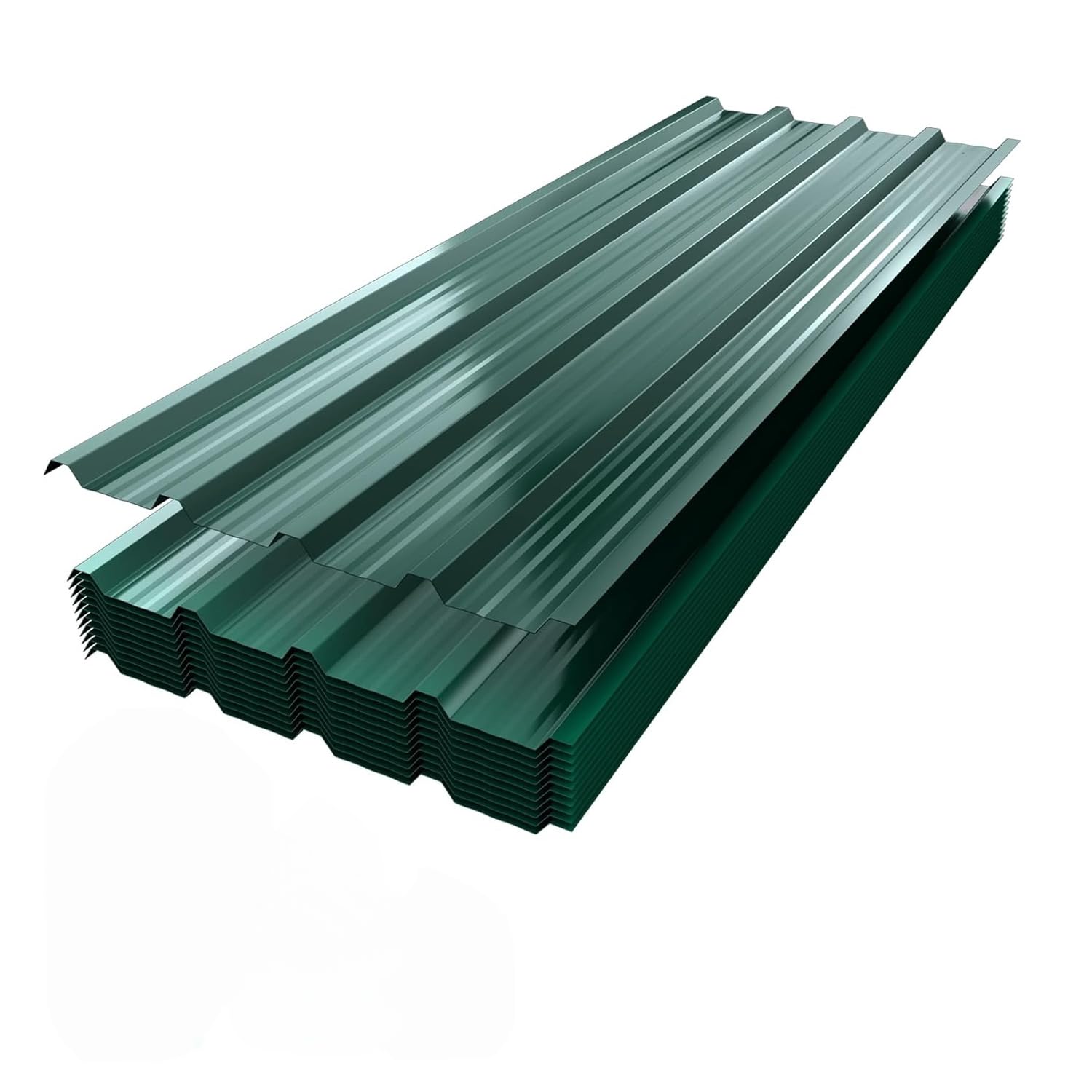 12-Pack Corrugated Metal Roofing Sheets - Green - Galvanised Steel Waterproof Rust-Resistant Heavy Duty Panels 115x45cm for Shed Outbuilding Shelter Roof Repair