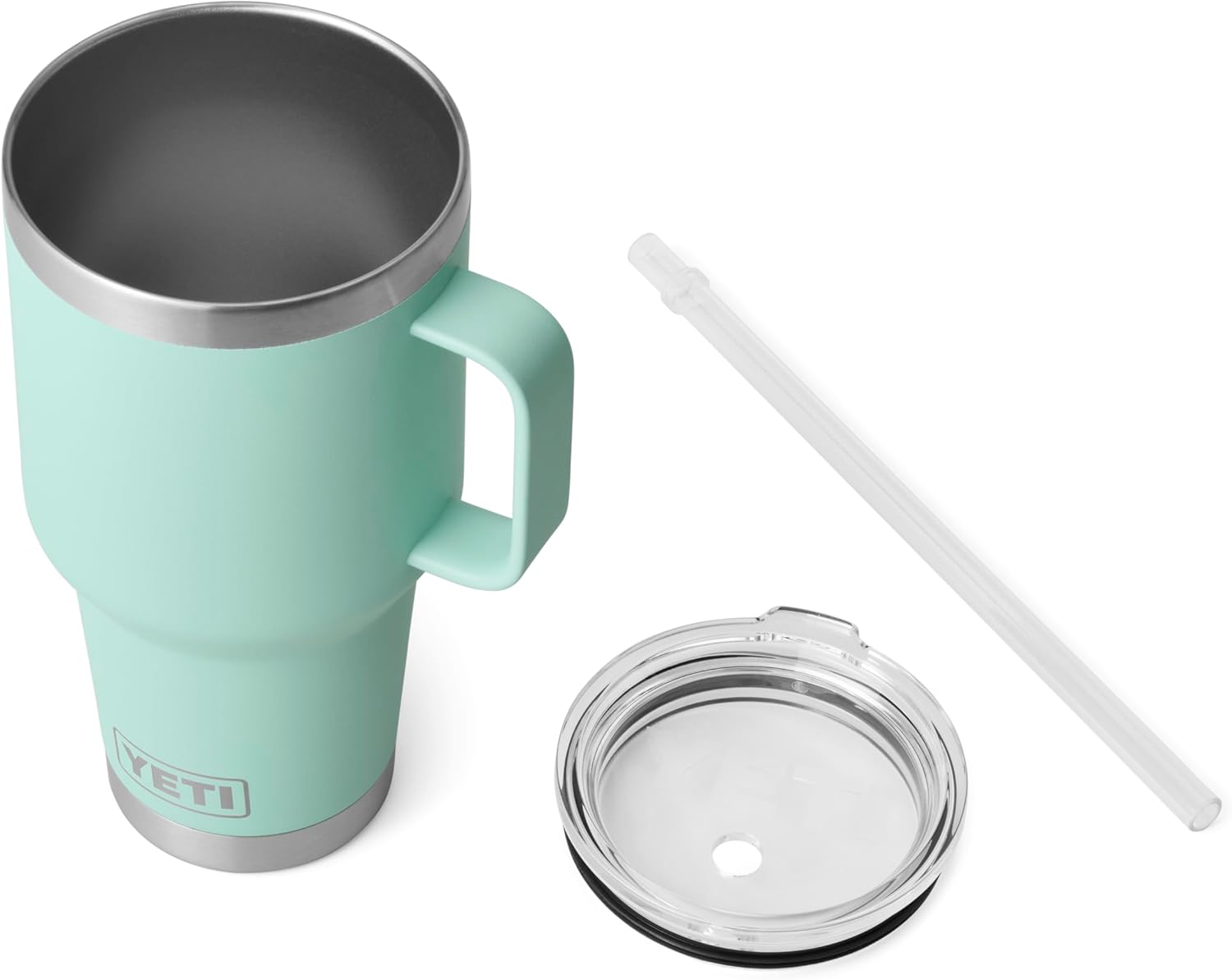 YETI Rambler Straw Mug, Stainless Steel Vacuum Insulated Mug with Stronghold Lid, Seafoam, 35 oz (1035 ml)