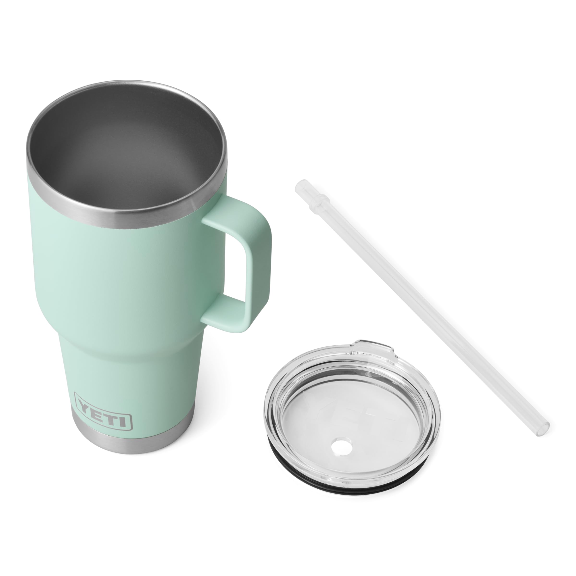 YETI Rambler Straw Mug, Stainless Steel Vacuum Insulated Mug with Stronghold Lid, Seafoam, 35 oz (1035 ml)