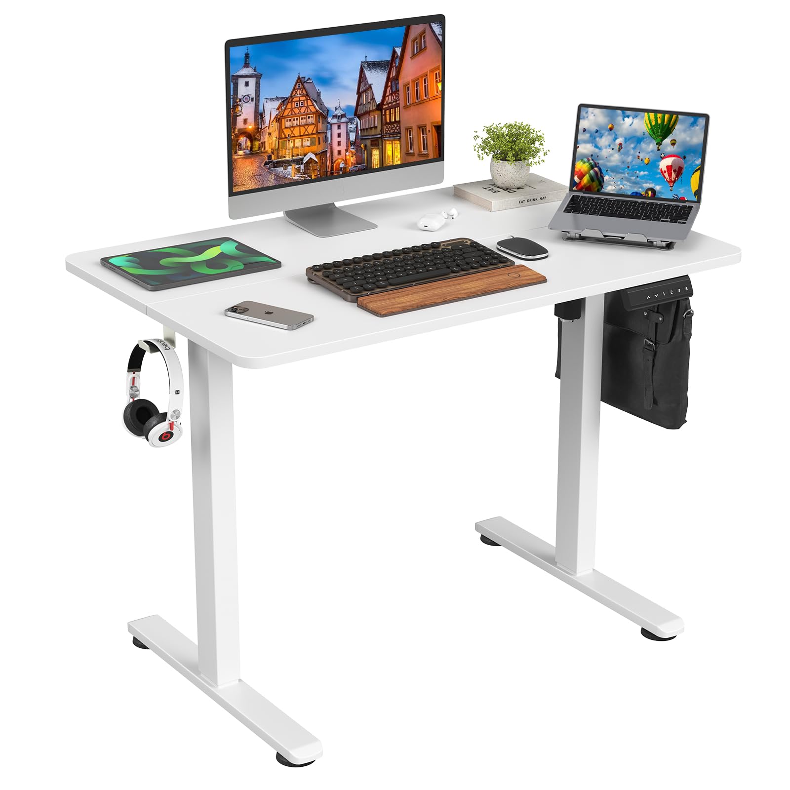 Amazon | Sunon 昇降デスク 電動 スタンディングデスク 幅100cm 耐荷重 