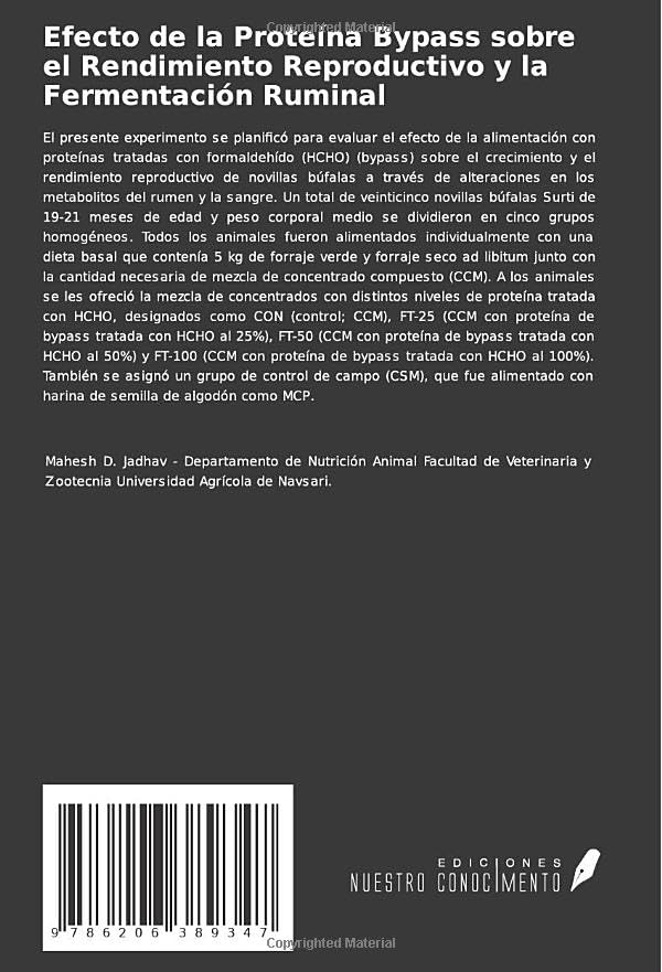 Miniatura 2 de Efecto de la Proteína Bypass sobre el Rendimiento Reproductivo y la Fermentación Ruminal (Spanish Edition)