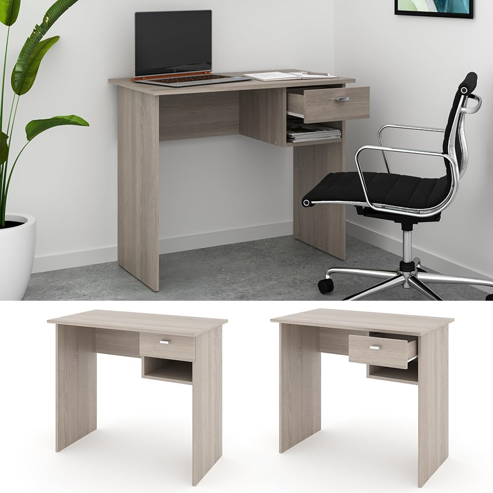 Vicco Bureau Colin, Sonoma, 90x50cm | adapté aux postes de travail informatiques et aux solutions peu encombrantes