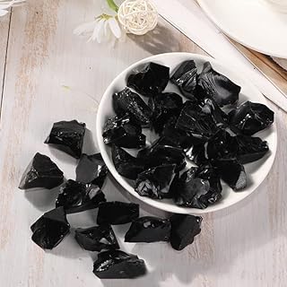 HXSCOO 100g Rough Natural Obsidian Irregular Shape Black Quartz Energy Stones for Jewelry Making Rock Specimen Aquarium Decoration (Size : 2-3cm 100g)