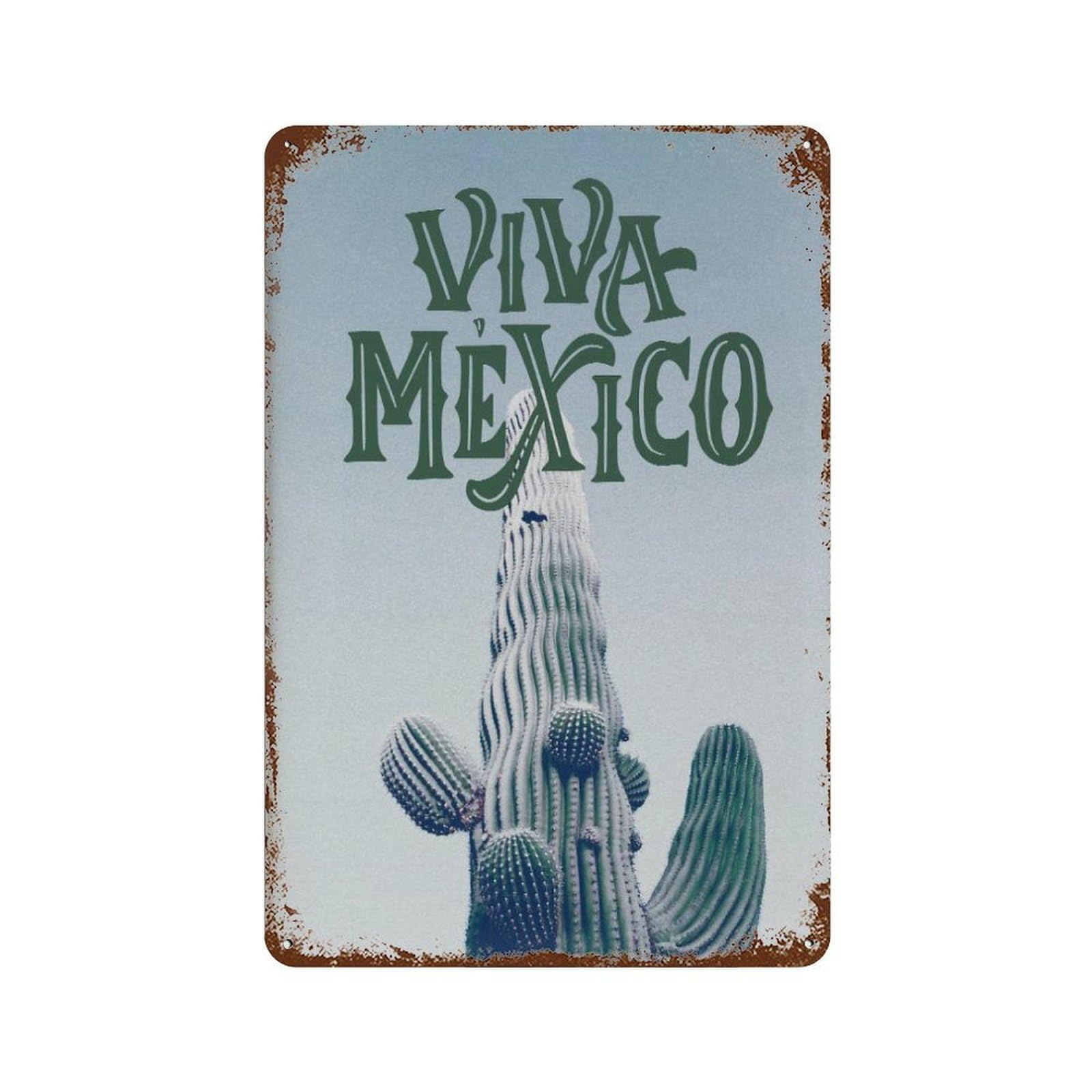 xiaoxiaoshen Vintage Mexico Green Cactus Wall Decor Art Metal Tin Poster Modern Home Decor Art Home Bar Shop Decorations Vintage Sign 30x20cm