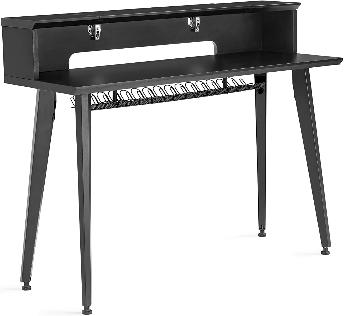 Gator FrameworksElite Series 61-Note Keyboard Desk with Flip-Top Design and Rear Cable Passthrough, Black Finish (GFW-ELITEKEYTBL61-BLK)