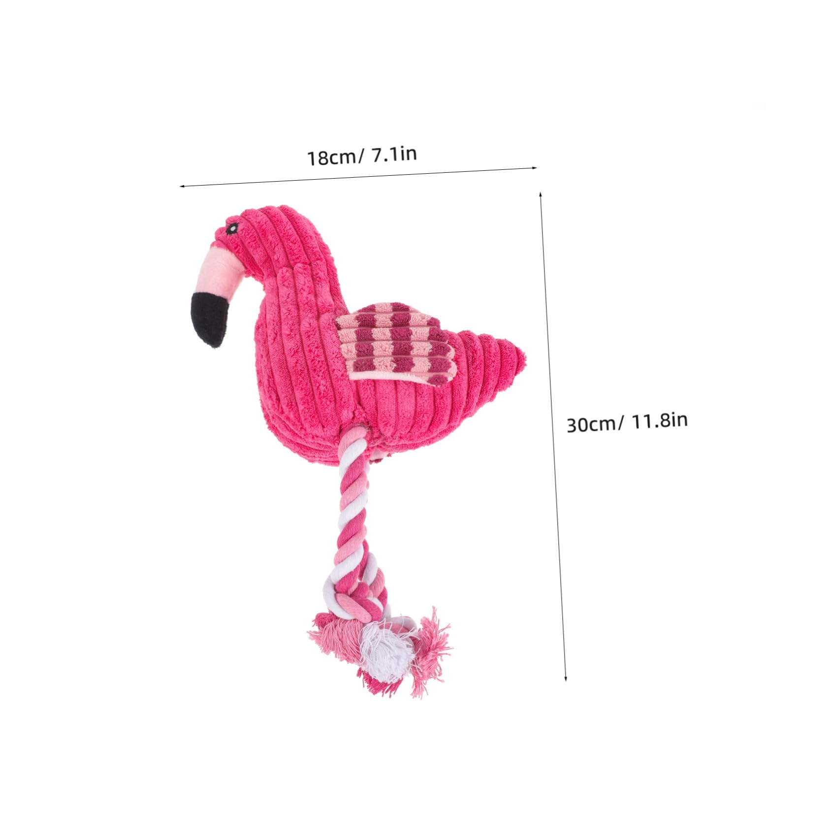COLLBATH 3-teiliges Plüsch-Flamingo-Spielzeug Mit Quietschseil Robustes Hunde- Und Katzenspielzeug Ohne Füllung Interaktives Haustierspielzeug Für Das Spielen Im Innenbereich