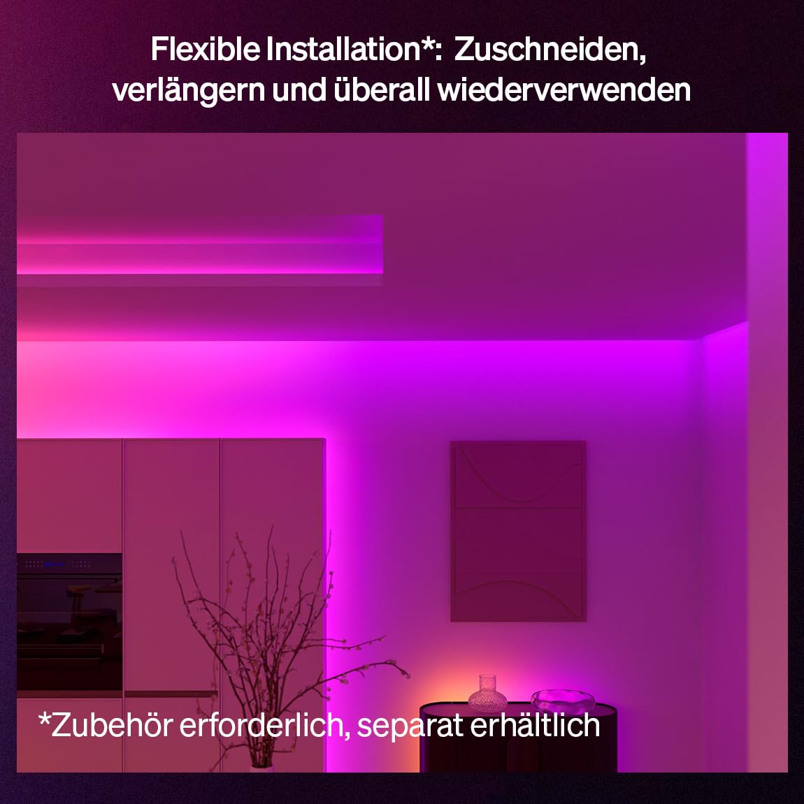 Philips Hue Flux 3m UltraBright LED-Lightstrip 2900 lm Lichtband Chromasync Farbmischung LED Streifen zuschneidbar erweiterbar App Sprachsteuerung