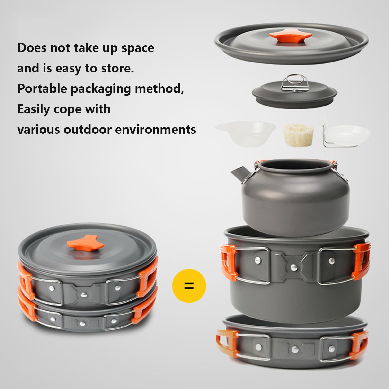 Camping Geschirr Set Aluminium Campingkocher Töpfe Becher Outdoor Kochgeschirr Mit Faltbare Besteck Picknick Topf Mini Camping Kochset Für Picknick Wandern