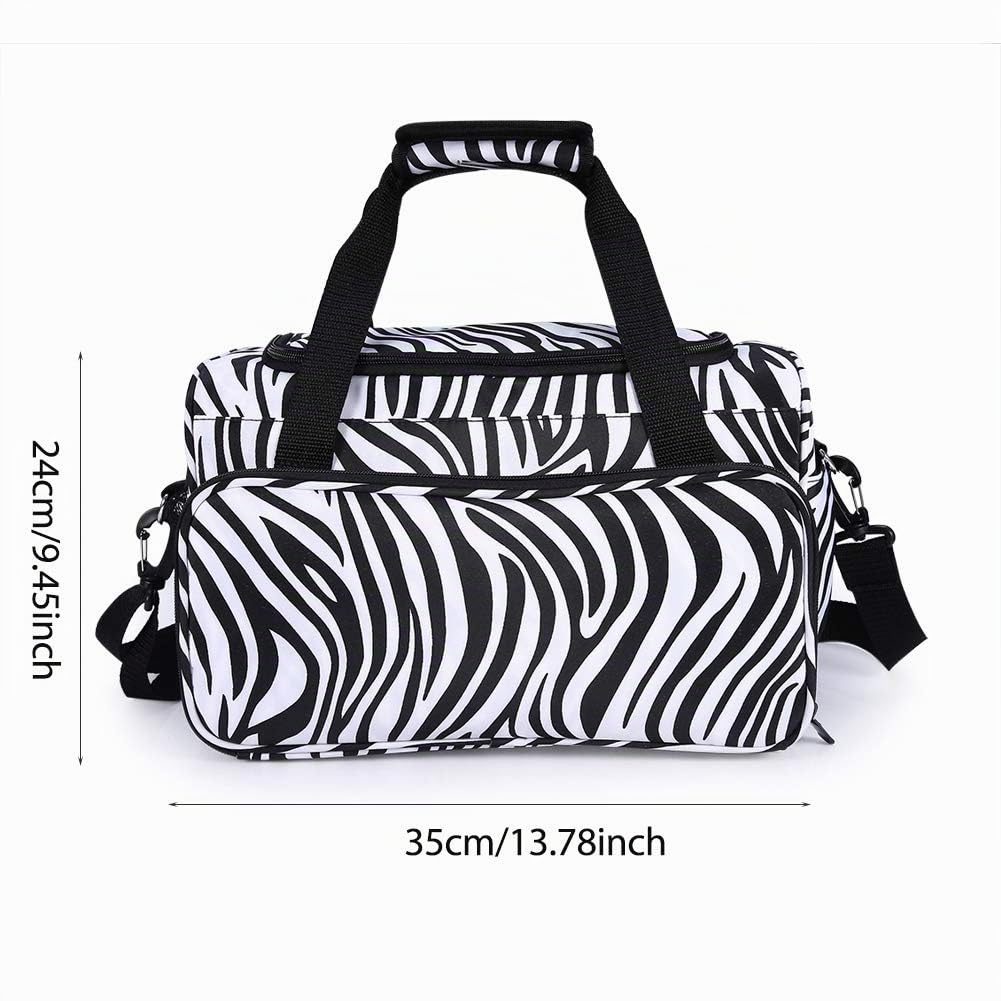Bolsa de herramientas de peluquería para salón, bolso de mano con estampado de cebra, perfecto para secador de pelo, plancha, 35 x 20 x 24 cm