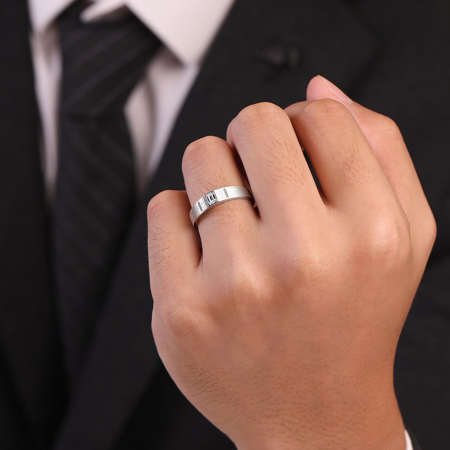 Meissa Anelli Coordinati per Coppie, per Lei e Lui, Anelli Promessa in Argento 925 con Zirconi, Set Fedi Intrecciate, Idea Regalo per San Valentino e Anniversari
