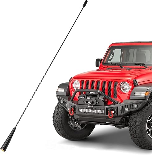 KSaAuto Antena de 16 pulgadas 2007-2024 Jeep Wrangler Gladiator Accesorios, Jeep Rubicon Sahara Sport Willys 4xe JL JK JT Unlimited Antena de