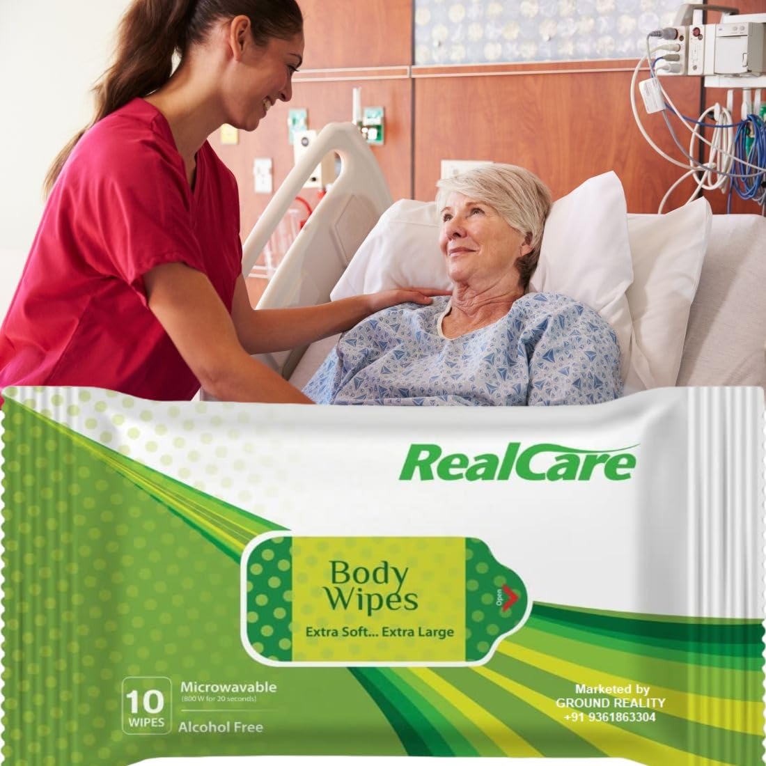 Pack of 24 (240 pulls) Real Care Eco Easy Bath Wet Wipes Towelettes with Aloe Vera XL size Bathing Wet Wipes for Unisex Patients, Adults, Baby + FREE Fridge Magnet/Order-image-13