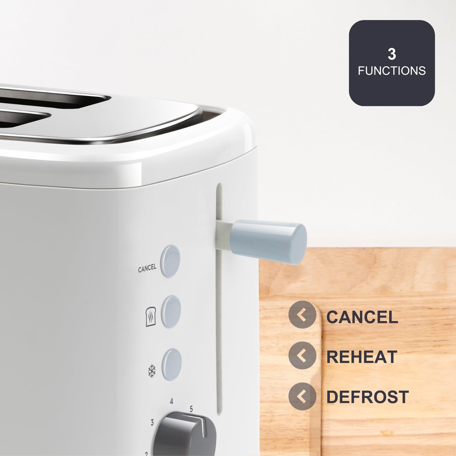 BLACK+DECKER BXTO820E - Tostapane 820W. 2 slot larghi. 7 livelli di tostatura. Sistema di autocentraggio. Funzioni: Annulla, Riscalda e Scongela. Vassoio raccoglibriciole. Piedini antiscivolo. Bianco