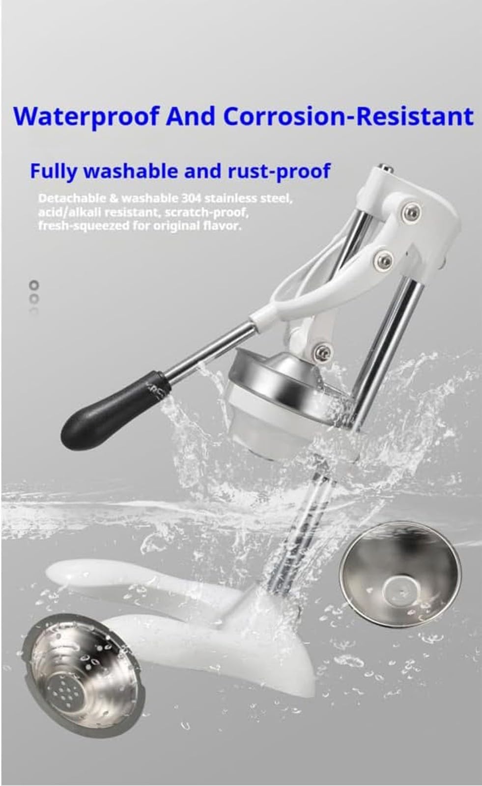 Exprimidor Manual de Alta Resistencia de Acero Inoxidable y Hierro Fundido, Prensa Manual, exprimidor de Limones, para Jugo de Naranja Fresco, fácil de Limpiar para Bar y Cocina (D)