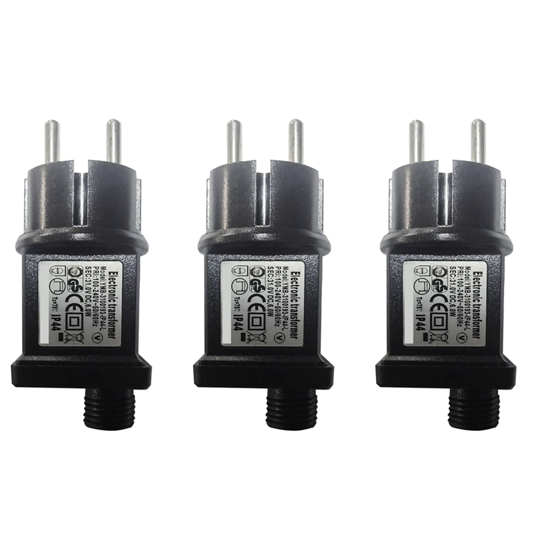 3X Adattatore di Alimentazione 31V 6W 193MA Corrente di Uscita 100V-240V Adattatore Elettronico Impermeabile Adattatore di Alimentazione un Funzioni Spina UE