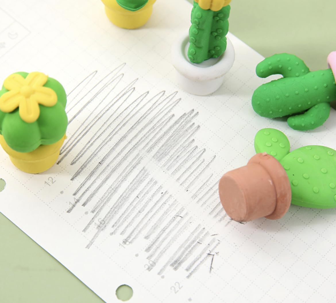 サボテン消しゴム Amazon | Adam Victor クリエイティブサボテン消しゴム - 8種類