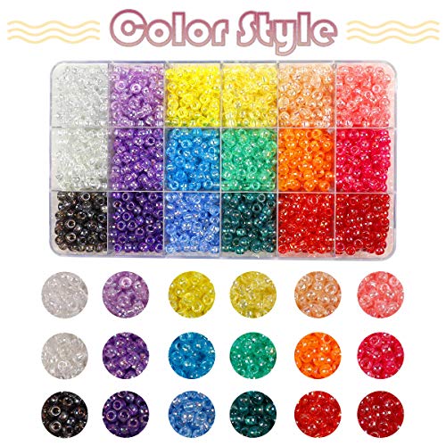 Image of 2600+pcs Pony Beads Kit Transparent AB Color Rainbow Plastic Bead Multicolor Pony Beads Bulk Elastic String, Hair Bead for Braids DIY Crafts Jewelry Making Kit for Bracelets Necklaces