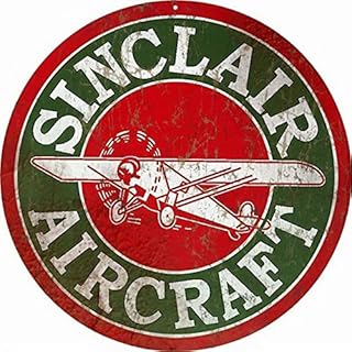 Sylty Sinclair Aircraft Man Cave Garage Car Motor Oil Sign 12X12 Inch