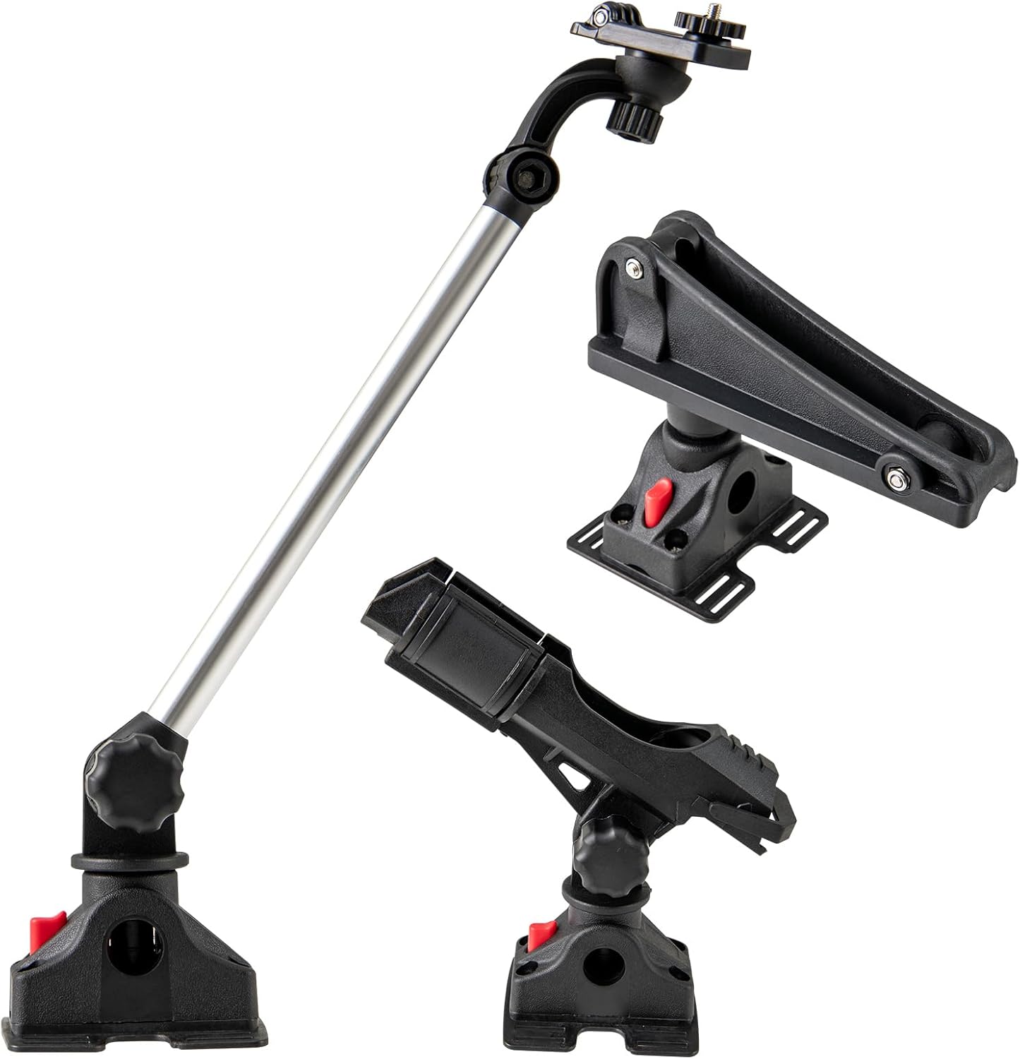 GYMAX Fishing Rod Holder, Boat Kayak Accessories Set with Rod Holder, Anchor Lock Release System, Camera/Device Holder, 3 Rack Brackets & 6 Fixing Straps, 360 Rotatable Mounting Base GYMAX Fishing Rod Holder, Boat Kayak Accessories Set with Rod Holder, Anchor Lock Release System, Camera/Device Holder, 3 Rack Brackets & 6 Fixing Straps, 360 Rotatable Mounting Base