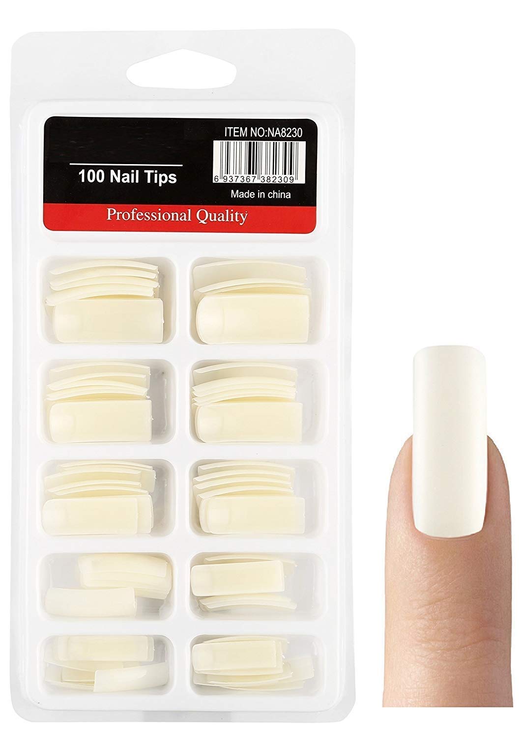 ClubBeauty Artificial Nails Set Acrylic Face Nails Set Of 100 Pieces(White)