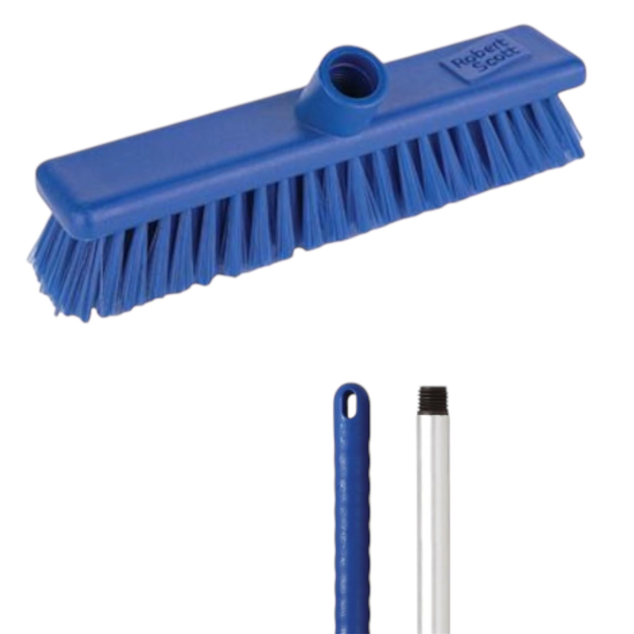Aardvark Janitorial Supplies Blue Robert Scott Soft Washable Broom Head 30Cm And 125Cm Hygiene Handle For Indoor And Outdoor Sweeping (Blue)
