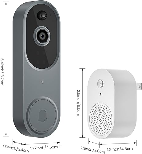Miniatura 7 de Timbre de video inalámbrico inteligente 1080P, seguridad para el hogar con timbre de timbre, almacenamiento en la nube, Wi-Fi de 2.4 GHz, detección