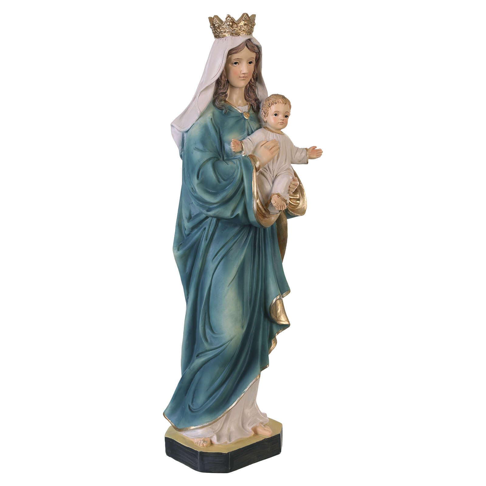 Holyart Statue in resina e PVC: Madonna con vesti azzurre e bambin Gesù 40 cm in resina