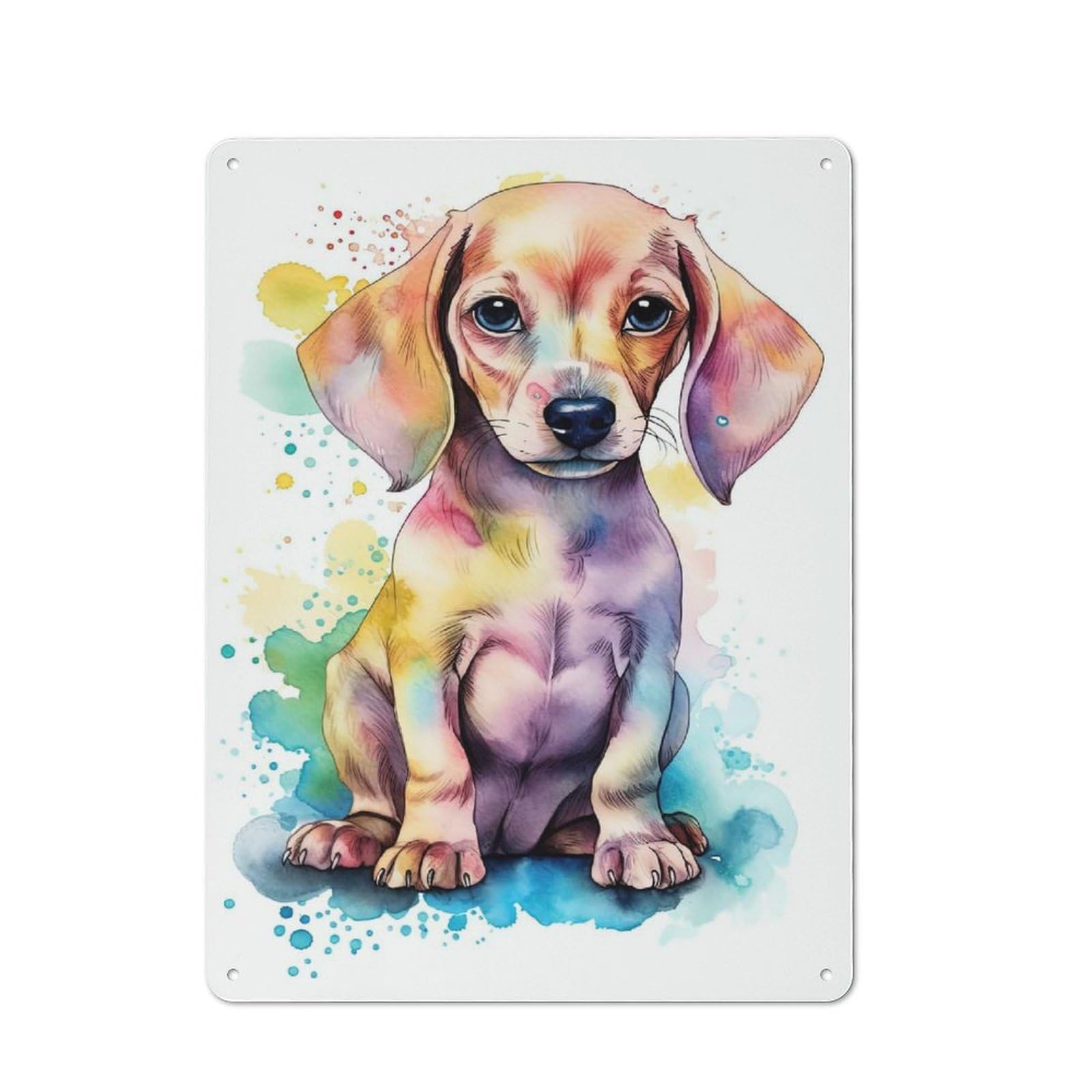 Junmoney Style-14 Cute Baby Dachshund Puppy Retro Metal Wall Sign 40X30cm For Hobby Room Or Studio, For Garage, Workshop And Man Cave Decoration